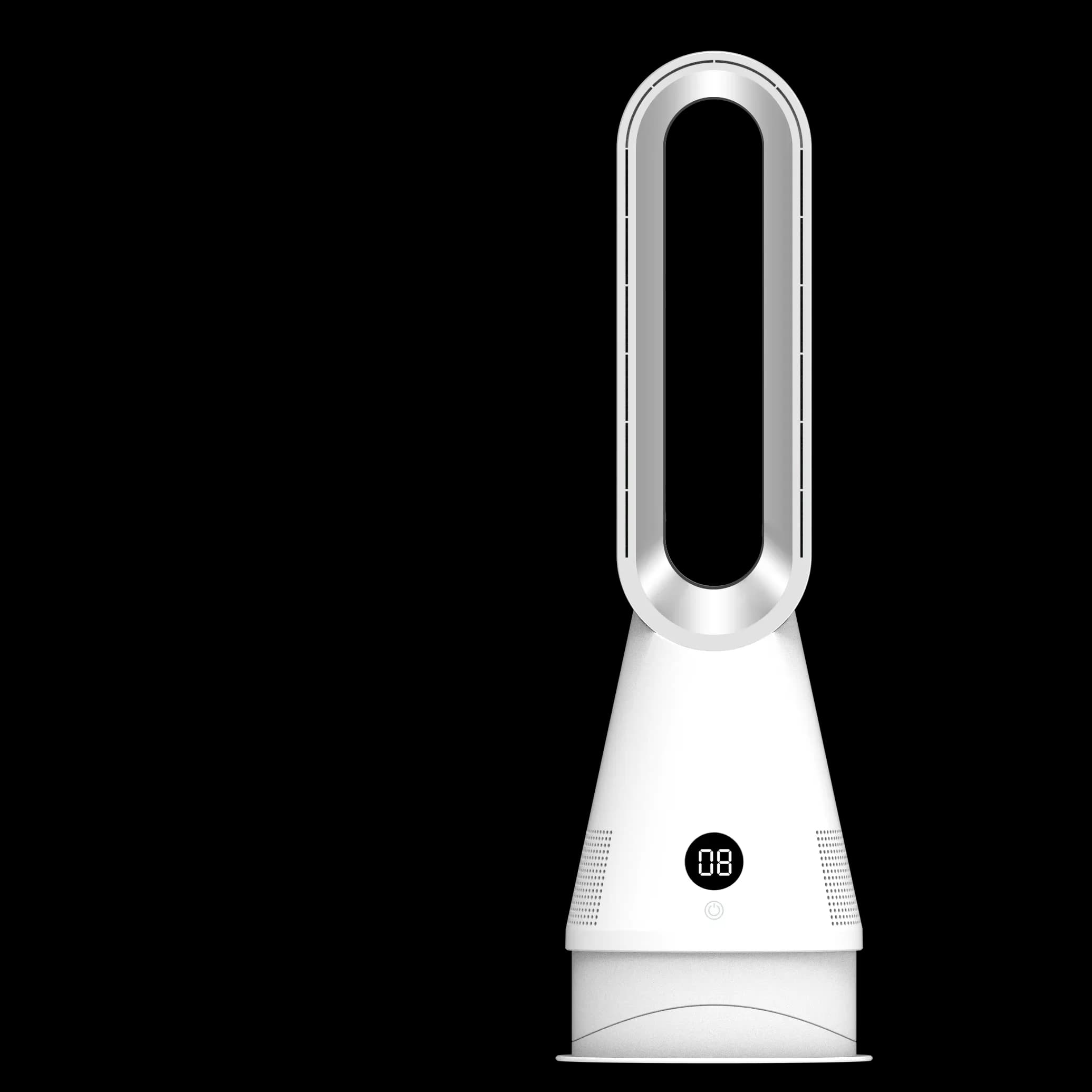 Ventola di raffreddamento e riscaldatore 3 in 1 senza lama con purificatore d'aria Supporto per filtro HEPA Ventola riscaldatore PTC per interni