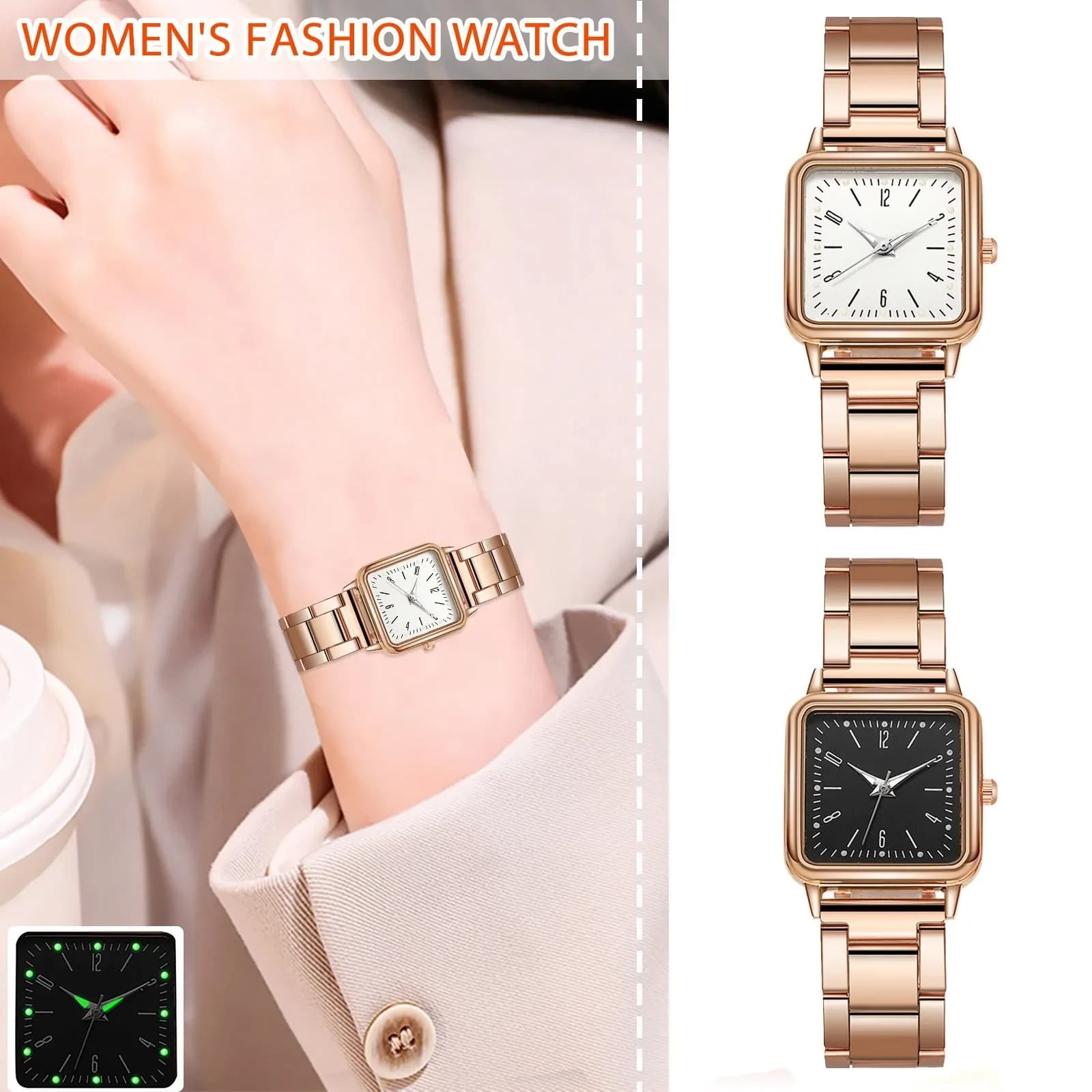 Orologio da donna con stelle della moda, luminoso e affascinante, con cintura smerigliata, punteggiato da scala romana, casual da donna di lusso
