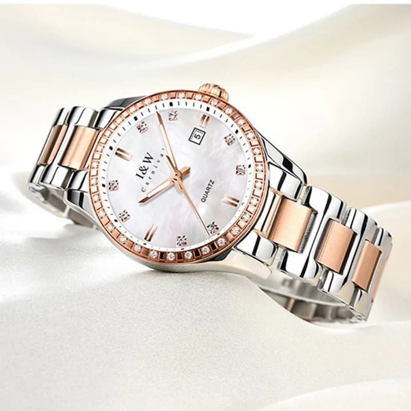 Montre CARNIVAL Orologi da polso al quarzo di moda di marca da donna Orologi da ragazza in oro rosa di lusso Orologio impermeabile per donna Reloj Mujer
