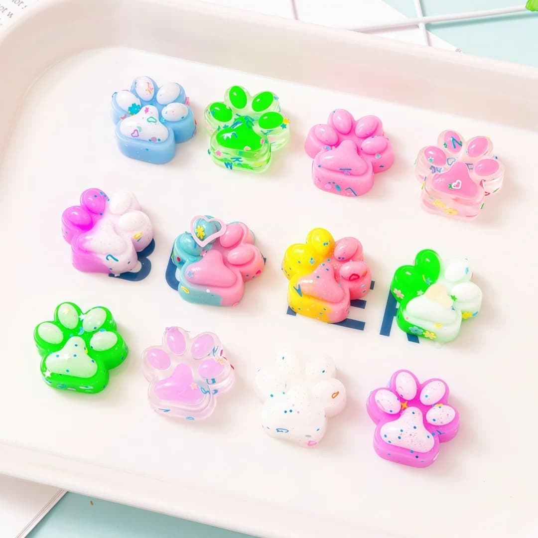 10 Pezzi Mini Simpatiche Artigli di Gatto in Peluche, Giocattoli Divertenti Colorati per Halloween e Natale, Riempitivi per Feste, Antistress Stile Cartone Animato