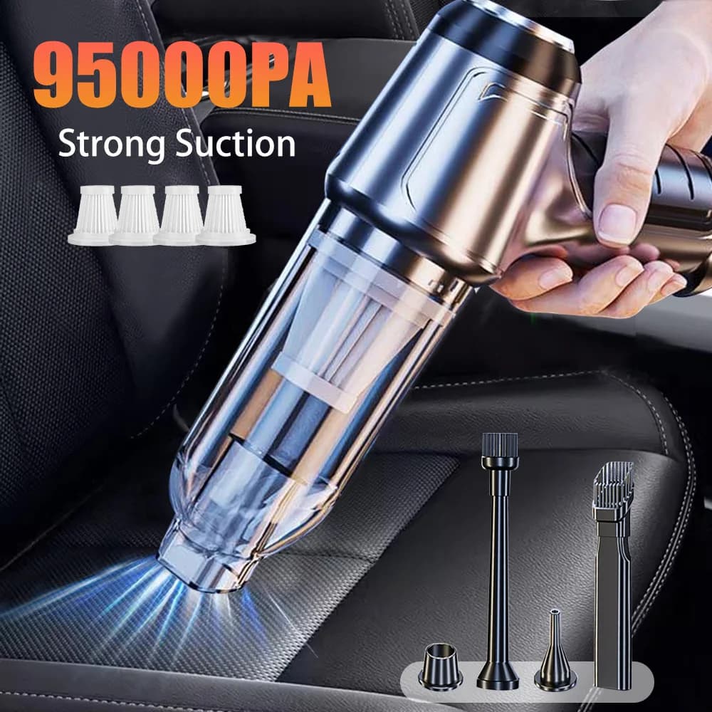 Aspirapolvere per auto Wireless 95000PA Aspirapolvere ad aspirazione forte Aspirapolvere portatile portatile Ventilatore 2in1 per auto domestica
