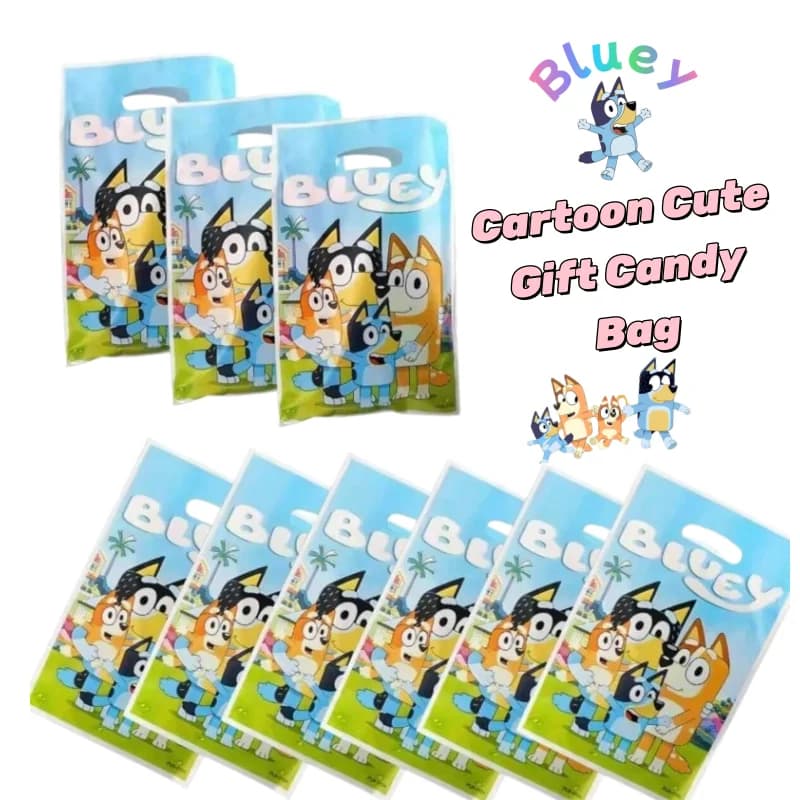 Nuova Borsa Regalo per Feste Bluey Bingo Bandit, Borsa Regalo Creativa e Personalizzata di Grande Valore Estetico, Borsa per Caramelle da Festa a Tema Cartone Animato Carino