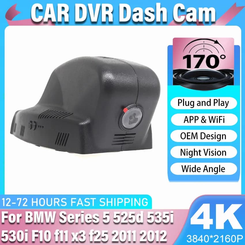 Simple installation WiFi DVR dashboard camera recorder for cars 170 ° FOV For BMW 5 525d 535i 530i F10 f11 x3 f25 2011 2012
