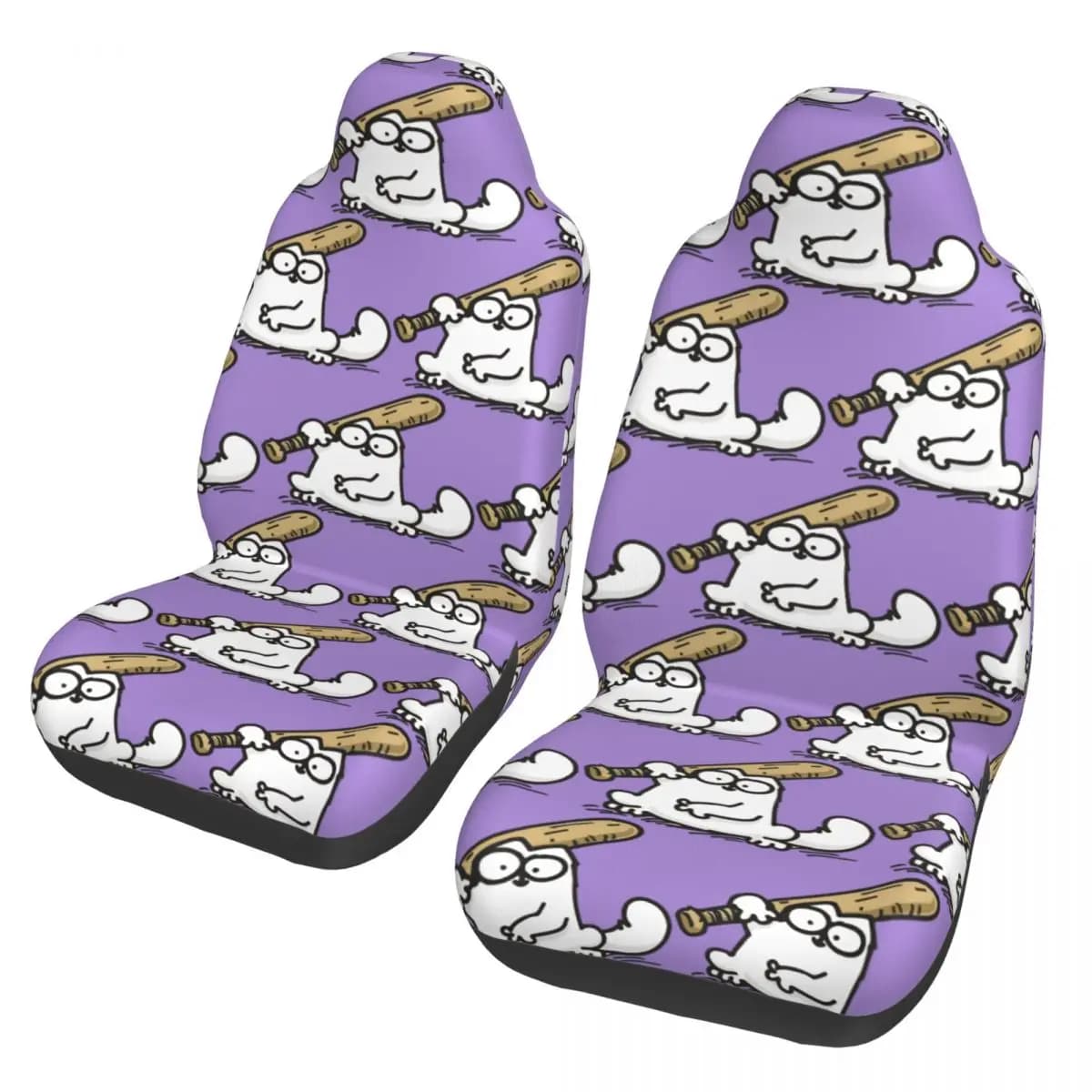 Universal Car Seat Cover with Motive Cat Simons, Waterproof, Funny, Fabric, Travel and Fishing