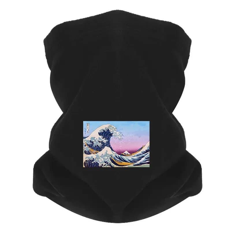 Barche a onde cielo di montagna stile artistico Uomo Sciarpa da esterno Maschera Ghetta per il collo Cappello Berretto da donna Copricapo Antivento Mantieni caldo l'inverno Multifunzione