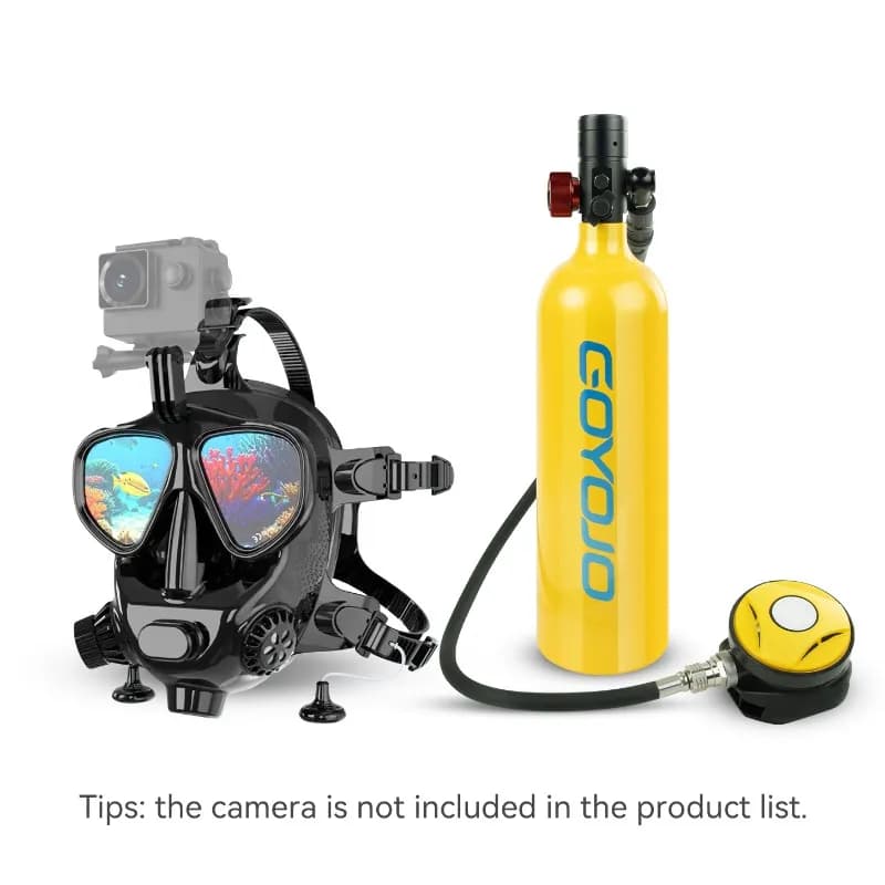 1L Scuba Tank Full Face Diving Mask Capacity Portable Pulmonary Tank Underwater Tank Emergency Rescue Equipment, Snorkeling