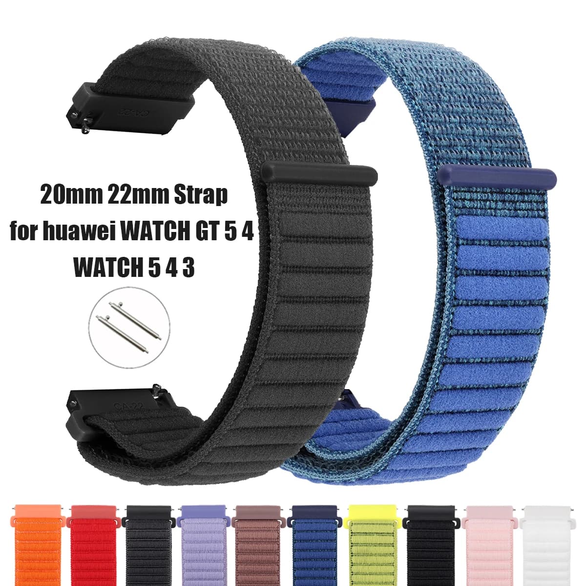 Nuovo cinturino da 20/22mm per HUAWEI WATCH 5 4 46mm cinturino in nylon con cinturino Sostituisci il braccialetto per HUAWEI GT5 pro 46mm/GT 5/GT4/GT3/GT2