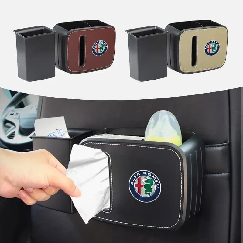 2026 Adesivo Caldo Auto Multi-Funzionale Scatola di Tessuti Portabicchieri Scatola di Immagazzinaggio Per Alfa Romeo GT 147 159 156 166 Giulietta Tonale