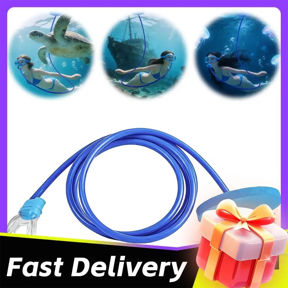 Snorkel Breathing Tube with Silicone Mouthpiece Foldable Diving Snorkel Tube for Adults Snorkeling Swimmers Training