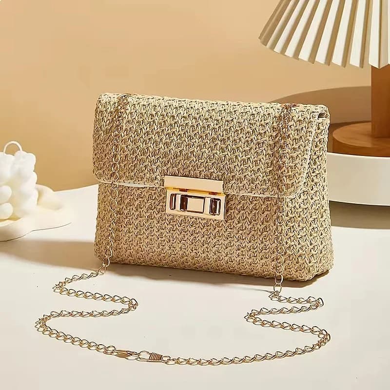 New Fashion Straw Shoulder Bag Women Handmade Crossbody High Capacity Beach Woven Clutch Handbag