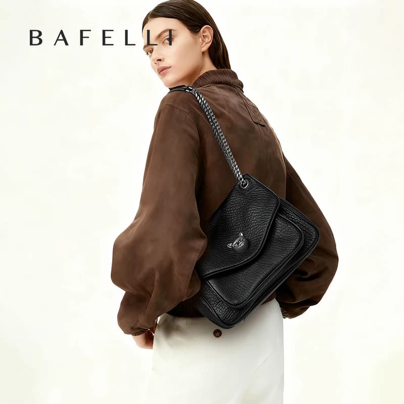 BAFELLI Borsa Tote Trendy con Catena per Donna, Borsa a Tracolla e a Spalla in Morbida Pelle, Nuova Borsa di Lusso Chic alla Moda 2026