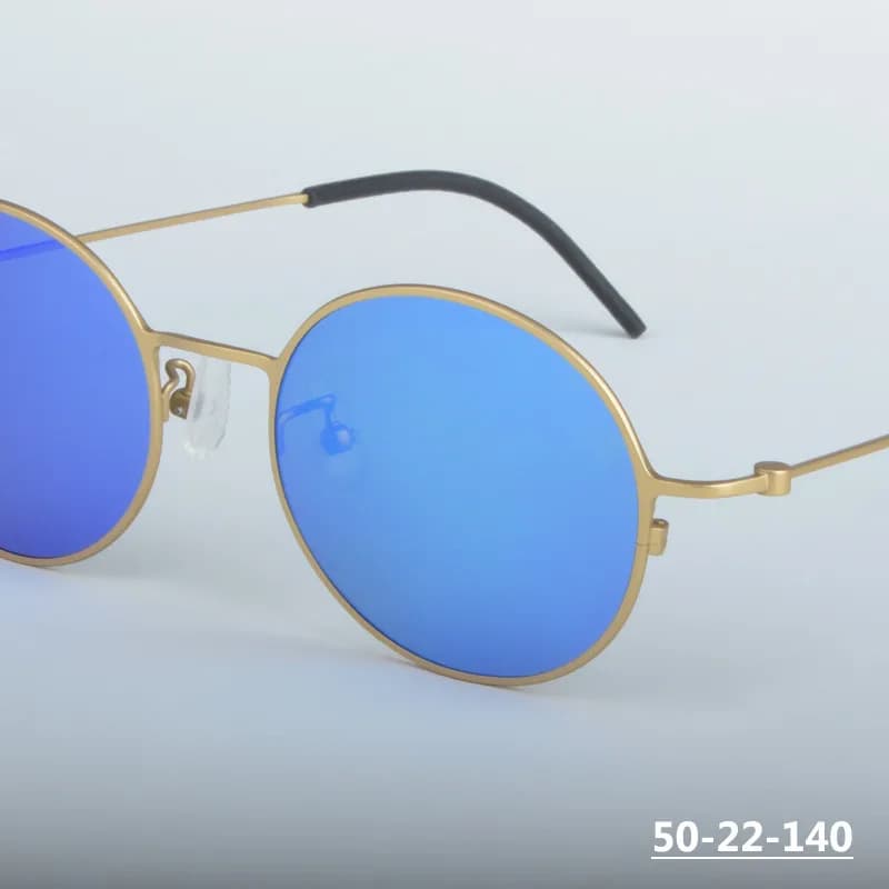 Men Round Pure Titanium Sunglasses Women Classic Driving Eyewear UV Protection Shades Polarized Sun Glasses Spectacles Accessory