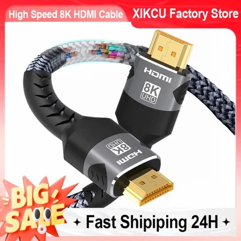 8K HDMI-Compatible Cable 4K@120Hz 8K@60Hz Cable 48Gbps Adapter For RTX 3080 eARC HDR Video Cable PC Laptop TV box PS5