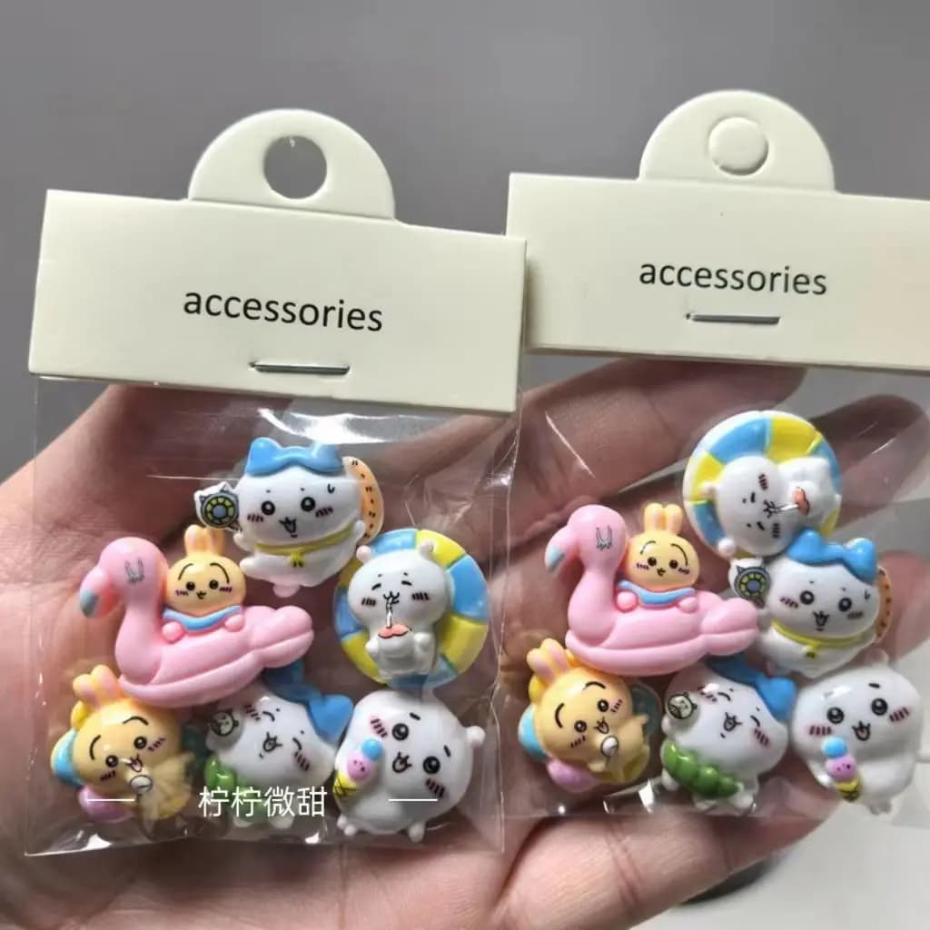 Chiikawa Usagi Resin DIY Accessories Cream Glue Decals For Scooter Water Bottle Goo Card Handcraft Decor Ornament Gift