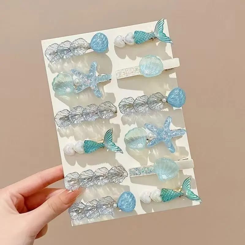 5Pcs/set Shell Starfish Hair Clips Ocean Mermaid Hairpins Girls Summer Beach Hair Accessories