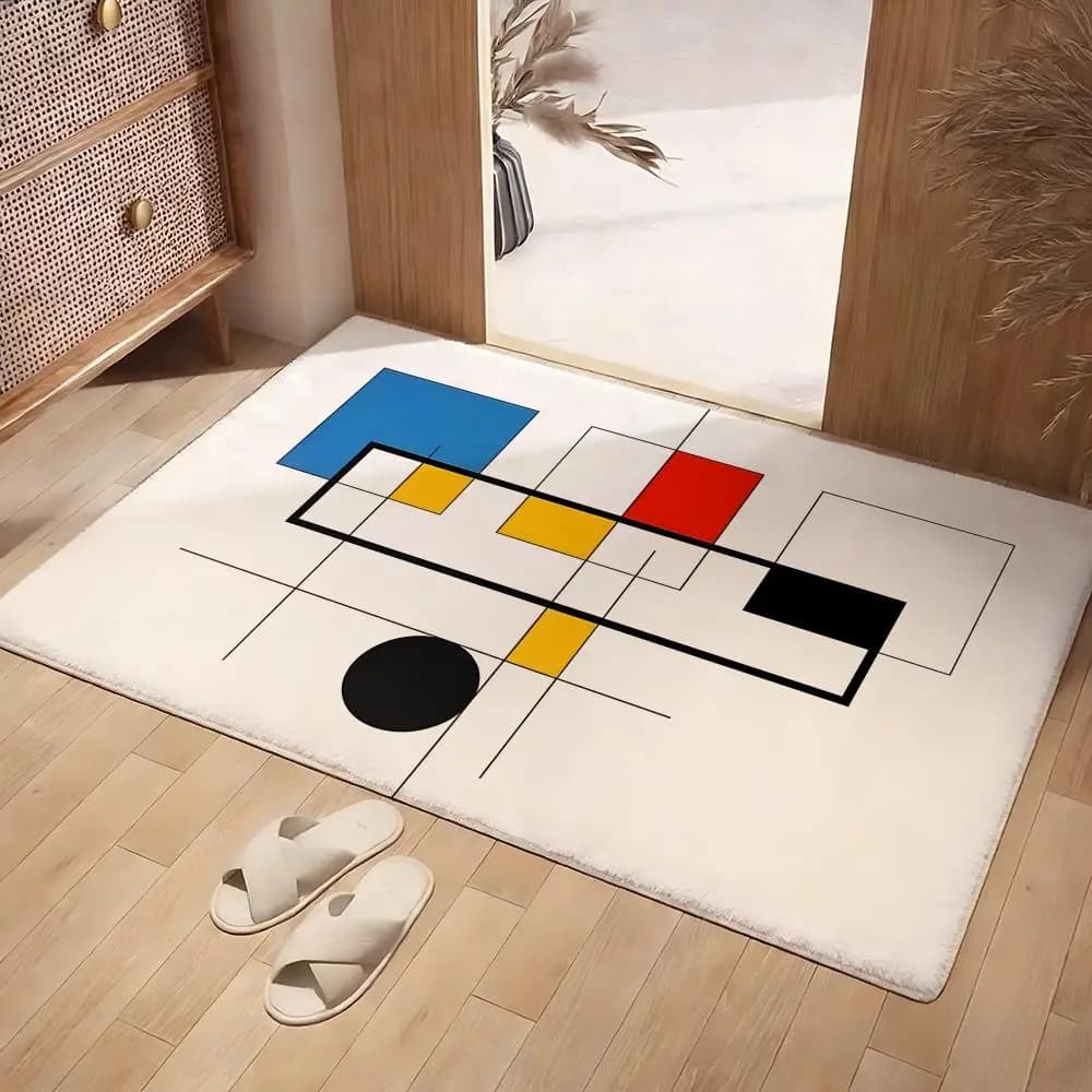 B-bauhausS Tappetino artistico in morbida flanella, tappeto antiscivolo e assorbente per bagno, camera da letto, decorazioni per la casa