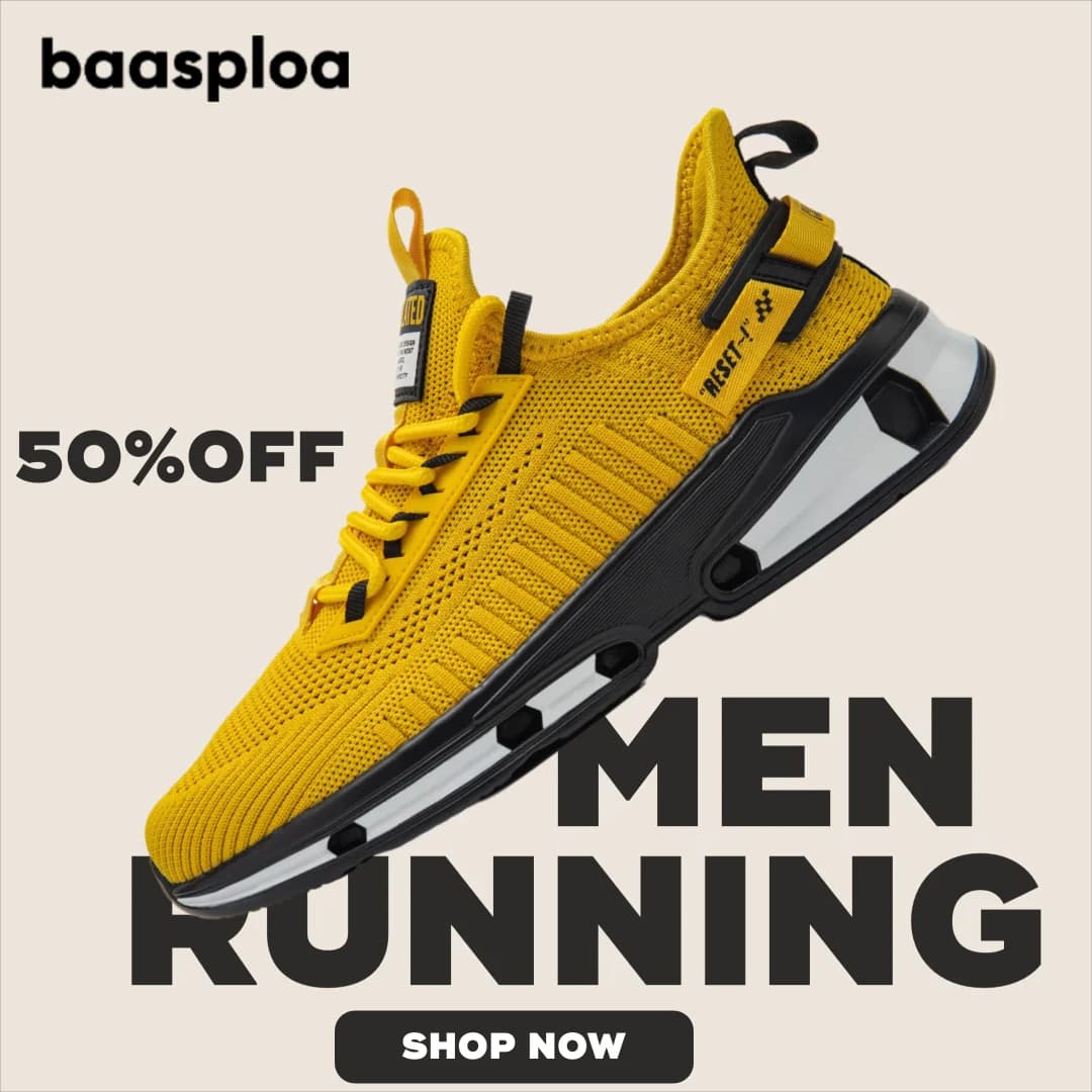 Baasploa Scarpe da corsa da uomo Scarpe da ginnastica sportive classiche traspiranti in rete da uomo Comode scarpe da passeggio casual antiscivolo