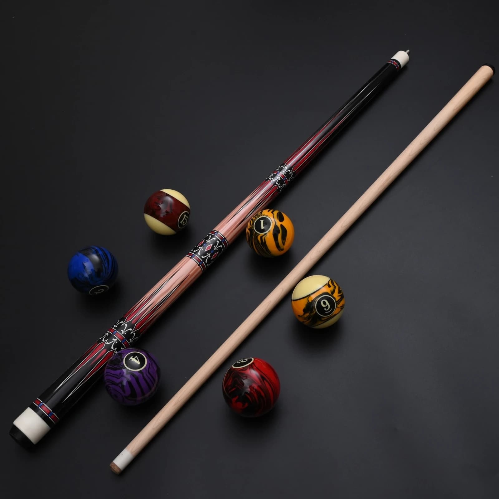 57 Inch 13mm Maple Pool Cue Stainless Steel Joint 2 Piece Billiard Stick for Beginners Great Gift Canadian Hard Rock Maple