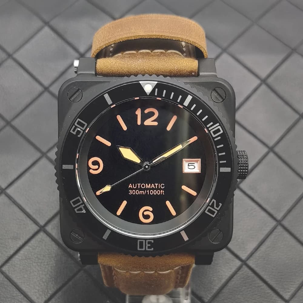 Men's Automatic mechanical wristwatch NH35 warm men's leather strap 41mm for men's watches Luminous waterproof