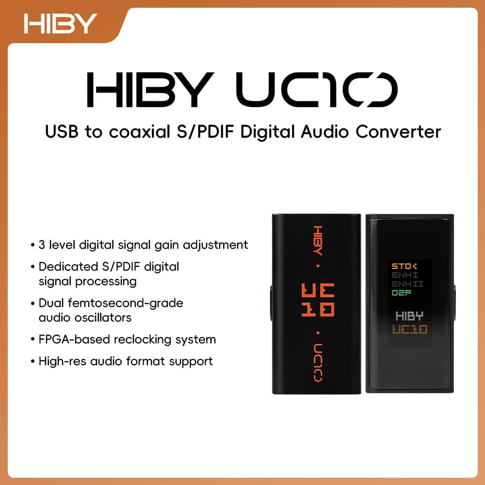 HiBy UC10 digital converter from USB-C to coaxial S/PDIF HiFi to update your smartphone's audio source
