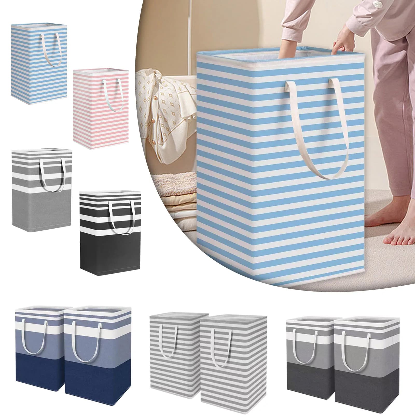 Borsa per cesto portabiancheria grande da 75 litri cesto portabiancheria autoportante cesto portabiancheria pieghevole alto con manici estesi