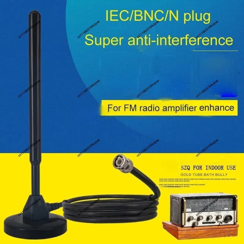 IEC/BNC/N plug FM SW Antenna External Signal Enhanced For Tecsun S2000 Grundig Walkie-talkie CD Amplifier With 5M 75-3 Cable
