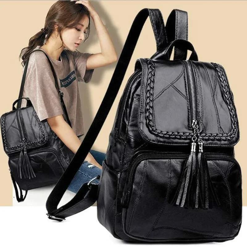 Mini Zaino da Uomo alla Moda, Piccola Borsa a Tracolla Nera per Scuola, Zaino in Tela Impermeabile per Sport e Viaggi