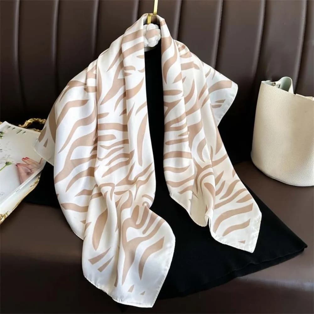 Fantasia 90 CM Square Scarf, Lightweight, Solar Protection, Rows, Custom Scarf, Hairband