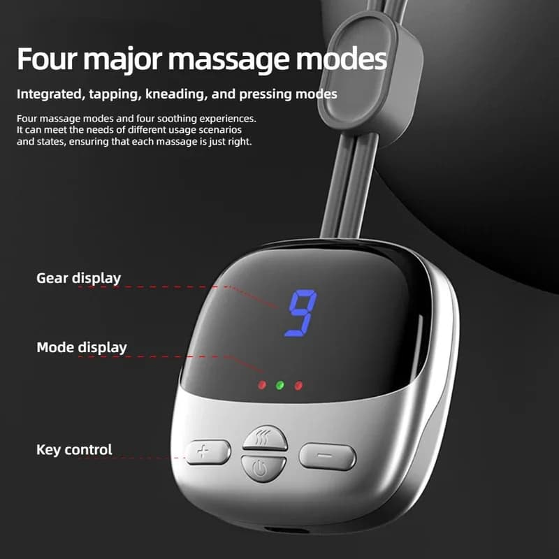 Mini intelligent massager for cervical spine, shoulder, hanging neck, mini portable neck protection with warm wrap, artifact for dredging