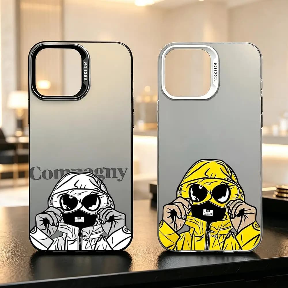 P-C.P.Company goggle jackets Custodia per telefono Silver Case iPhone 17 11 ProMax/Plus Opaca Anti-impronta Antiurto