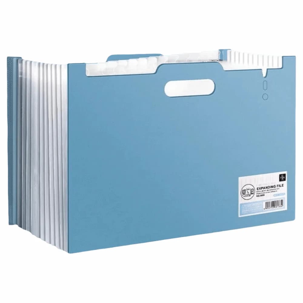 13 Pockets Expanding File Folder A4 Handheld Accordion Document Organizer Vertical Large Capacity Test Paper Storage Bag
