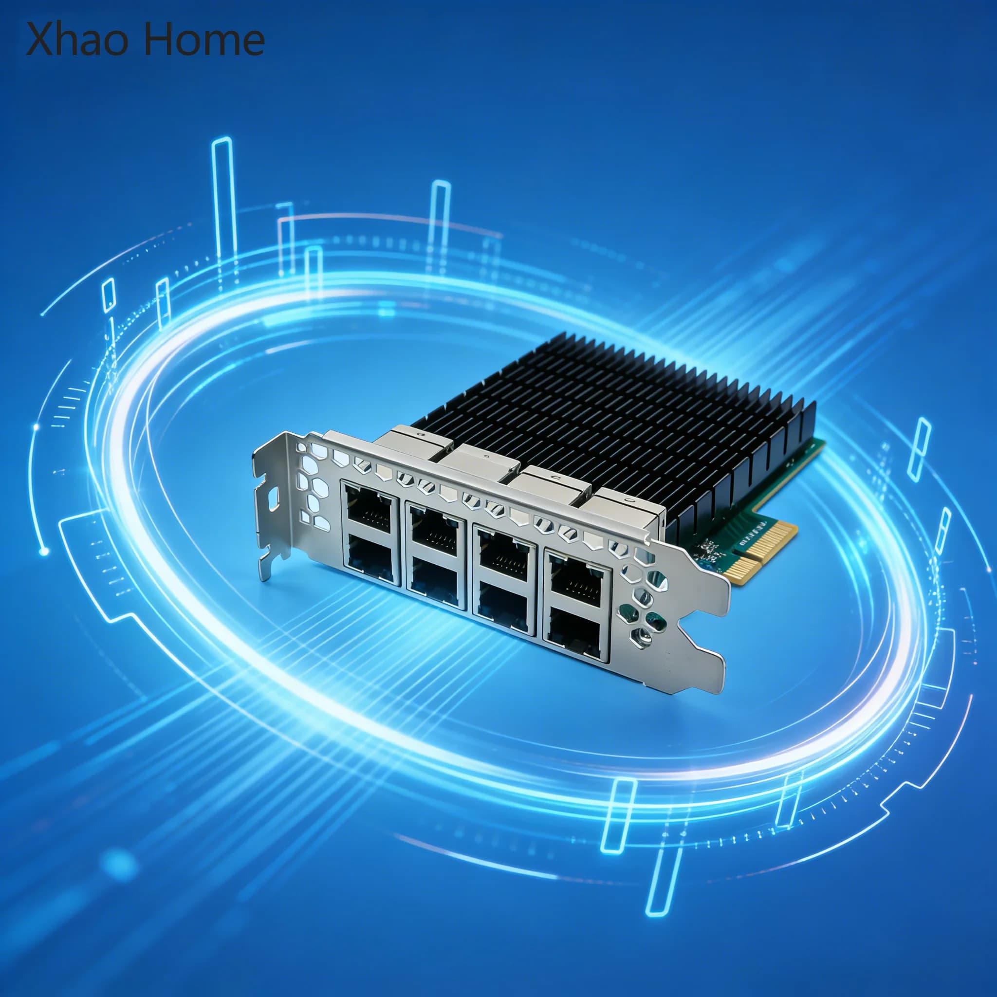 Scheda di rete Gigabit Ethernet PCIe x4 RJ45 a 8 porte per Intel I350AM4 + doppia staffa 1 Gbps Server di acquisizione visiva ad alta velocità PC NIC