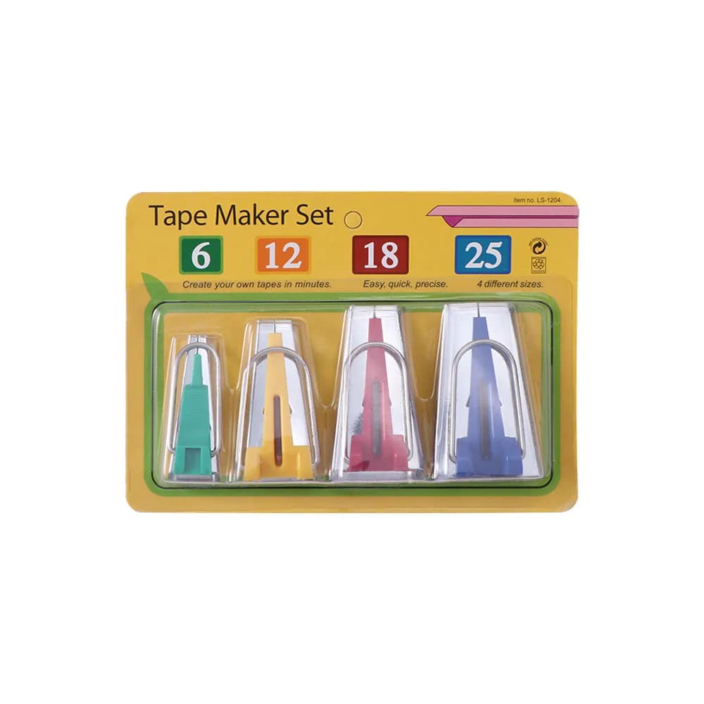 Set per la creazione di nastro a biais da 3/4/5/6/7 pezzi, 7 misure, antiscivolo con rullo per bordatura, strumento versatile per la creazione di nastro a biais con ampia gamma di dimensioni