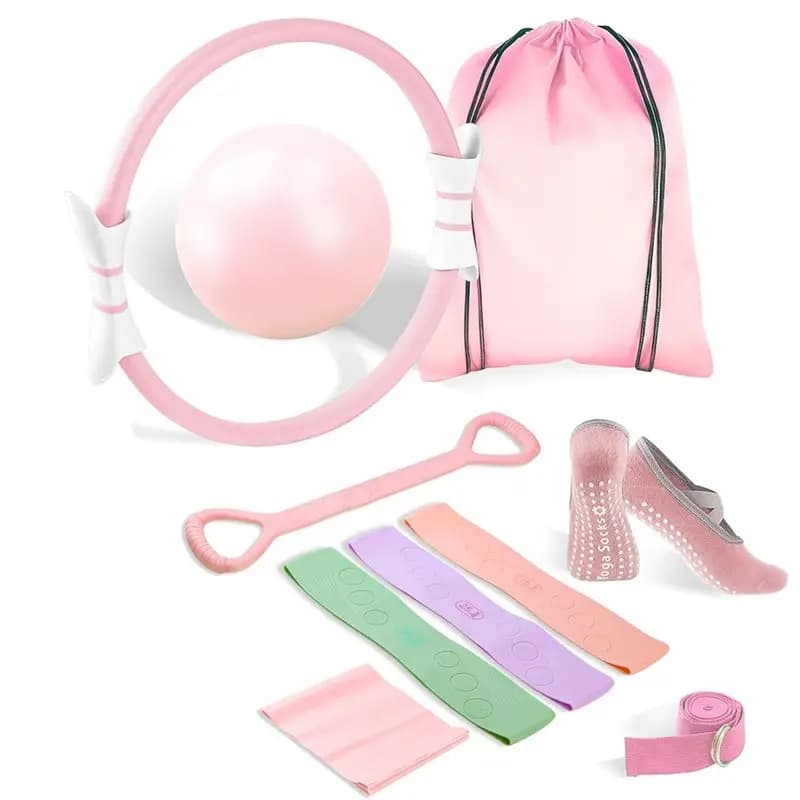 A64T-Pilates Ring Kit With Magic Circle & Foam Roller Home Workout Set