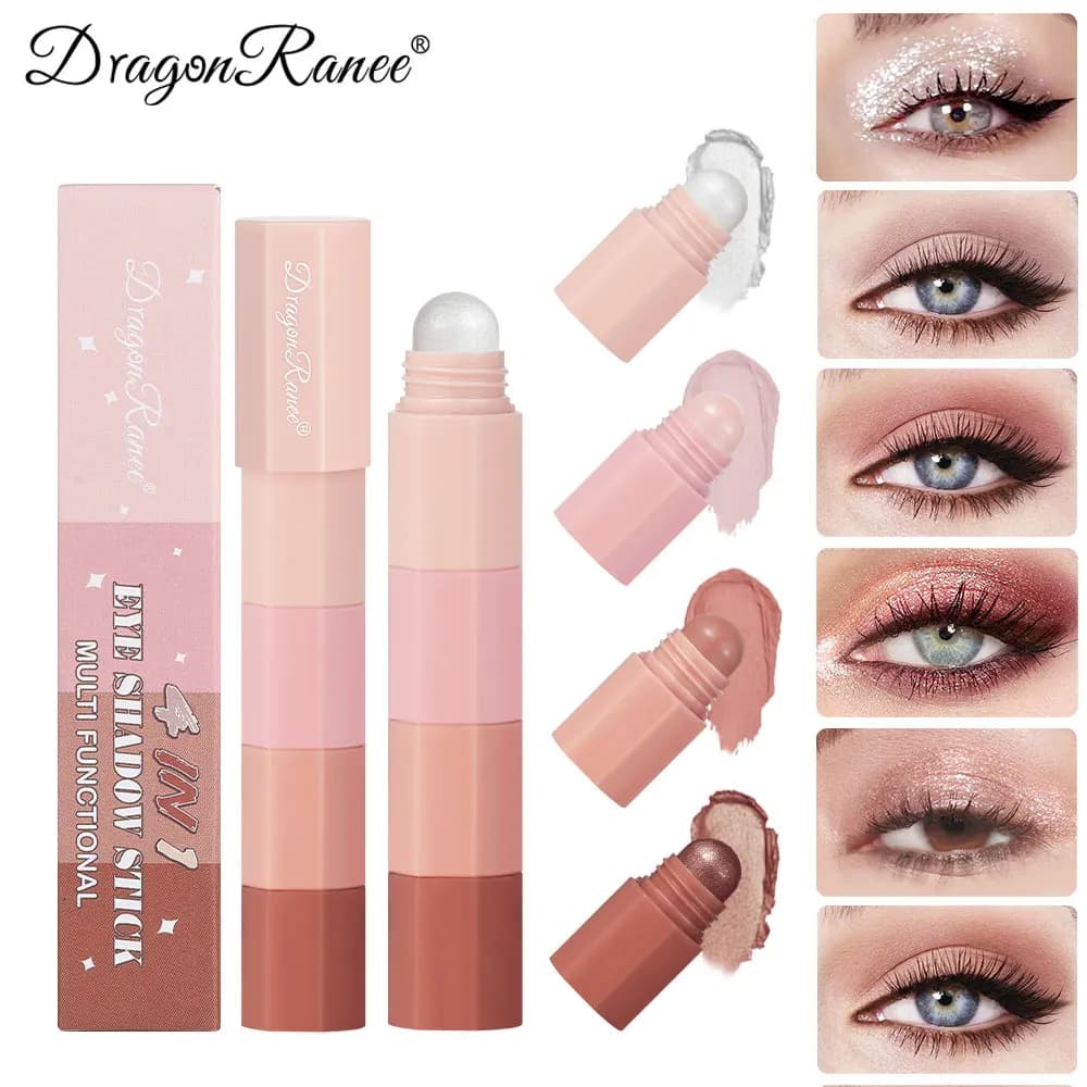 Dragon Ranee Matita for Shadows 4 Colors/Set Waterproof Smudgeless Highlighting Stick Perlescent Matte Silk Basin Pigeon Eye Makeup