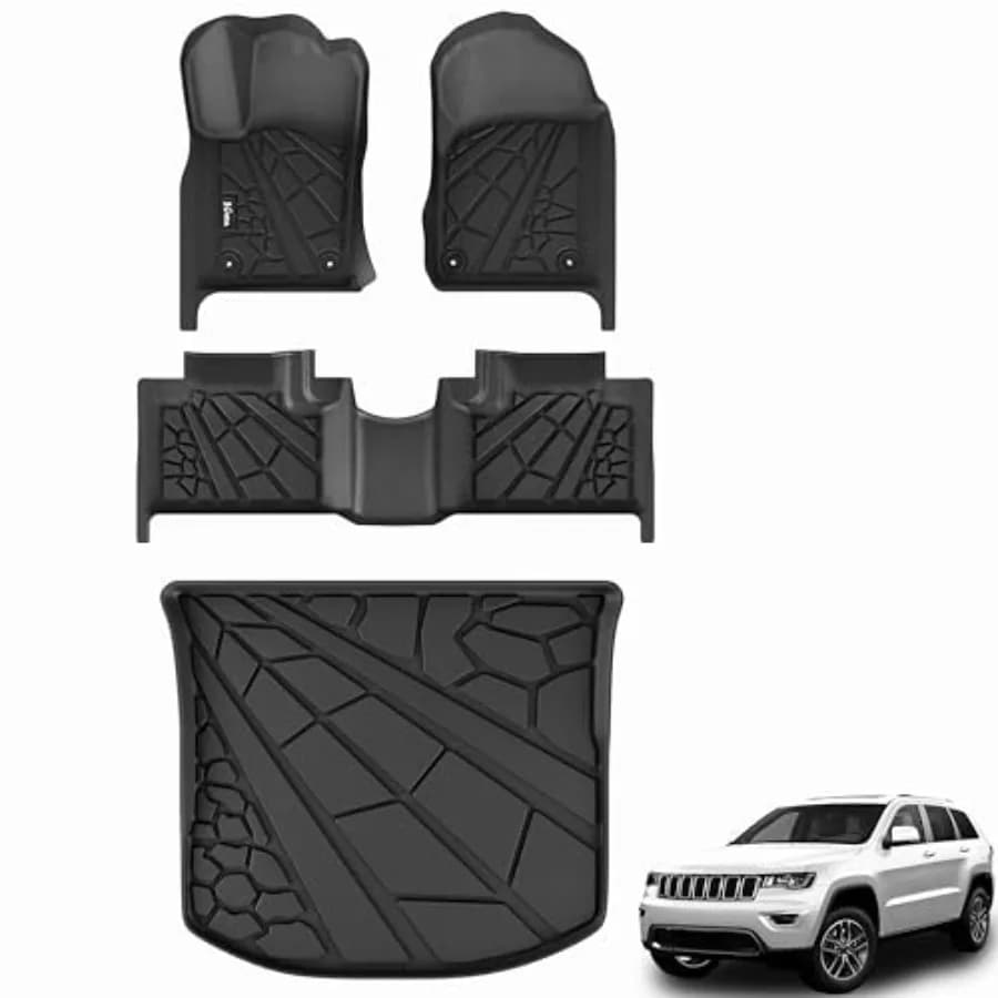 Tappetini e Rivestimento Bagagliaio per Jeep Grand Cherokee 2016-2022 WK, Tappetini Personalizzati in TPE per Tutte le Stagioni, Accessori Auto D
