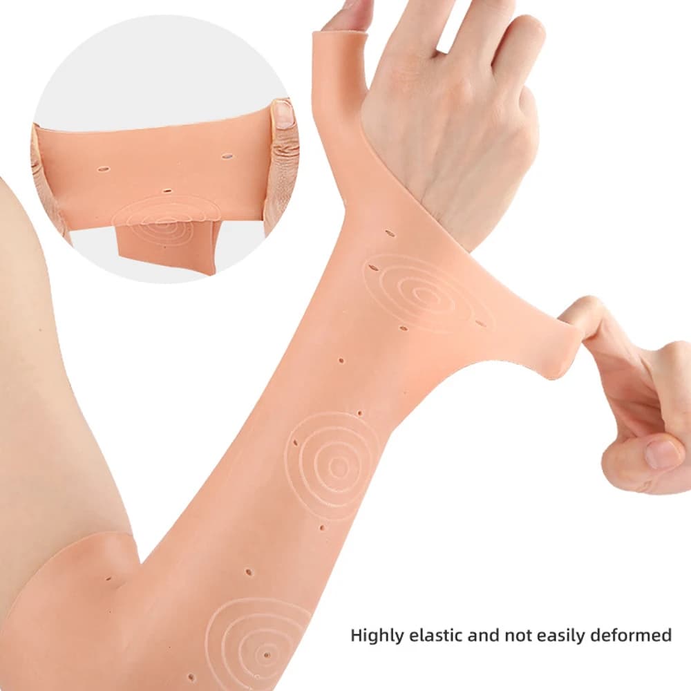 Manicotto in gel per carpel con supporto per pollice e polso da 1/2 pezzi - Tubo di compressione ipoallergenico, manica di supporto per polso per pollice e braccio e mano