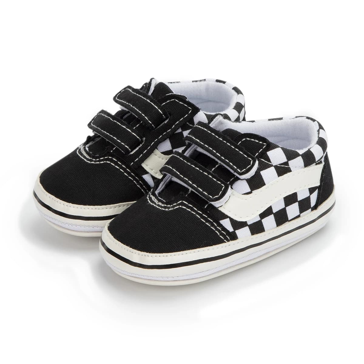 Meckior scarpe da bambina per neonato scarpe da ginnastica in tela suola in gomma antiscivolo strisce scozzesi primi camminatori scarpe Casual Unisex per neonato