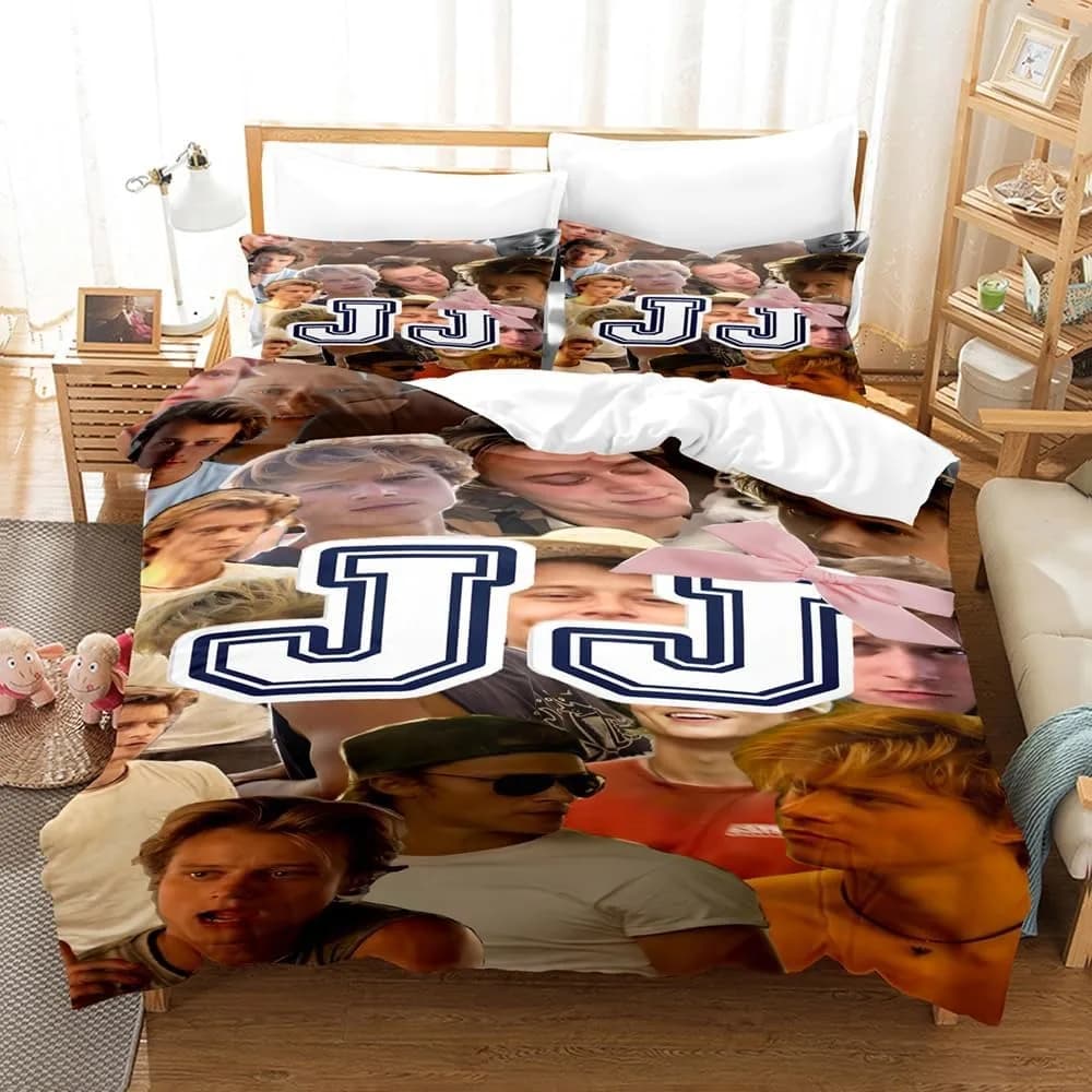 TV JJ Maybank Rudy Panko Set di biancheria da letto con copripiumino e federa, decorazione per camera da letto per ragazzi e ragazze, misura singola e doppia
