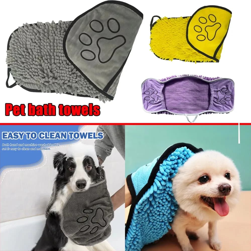 Asciugamano Super Assorbente per Animali Domestici, Asciugatura Rapida, Comodo e Morbido Accappatoio per Gatti, Panno per Pulizia e Asciugatura, Accessori per Cani