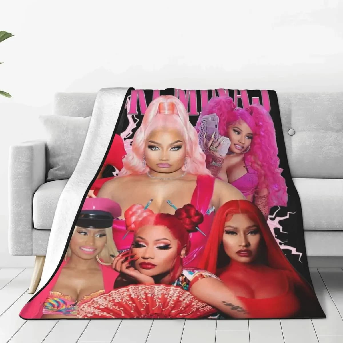 Nicki Minaj Rapper Queen Coral Fleece peluche coperta coperta per biancheria da letto tappeto da letto Super morbido per auto
