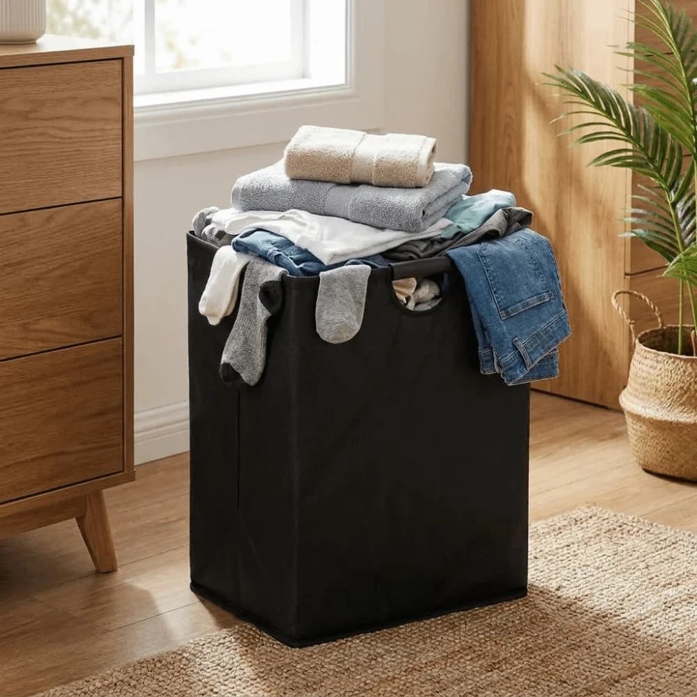 Large Capacity Empty Bottle Storage Basket Folding Design Portable Waste Trash Sorting Organizer With Handle Durable