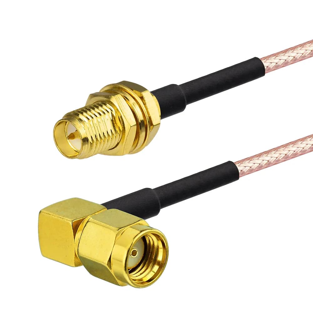 Superbat RP-SMA Paratia femmina Cavo di prolunga antenna RG316 ad angolo retto da maschio per telecamera IP di sicurezza router WiFi