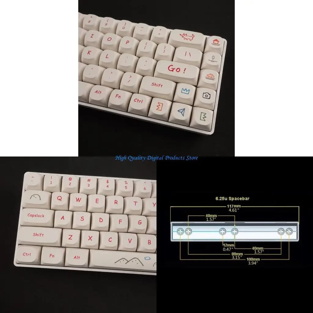 Keycaps PBT U2JE 123 Ke-key SUB SUB PER MX-SWITHES TASTANZA MECCANICA GIOCO-BIANCO