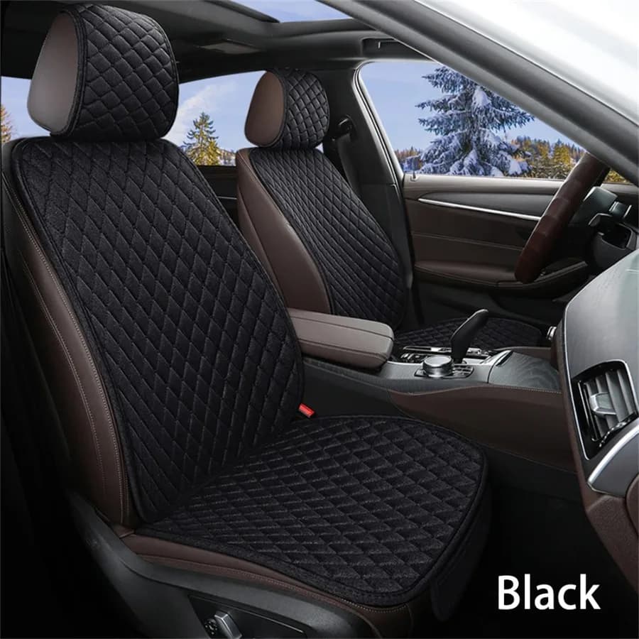 Flax car seat covers for all seasons Seat cushion for premium linen vehicles Universal anti-slip protection for most Van SUV trucks