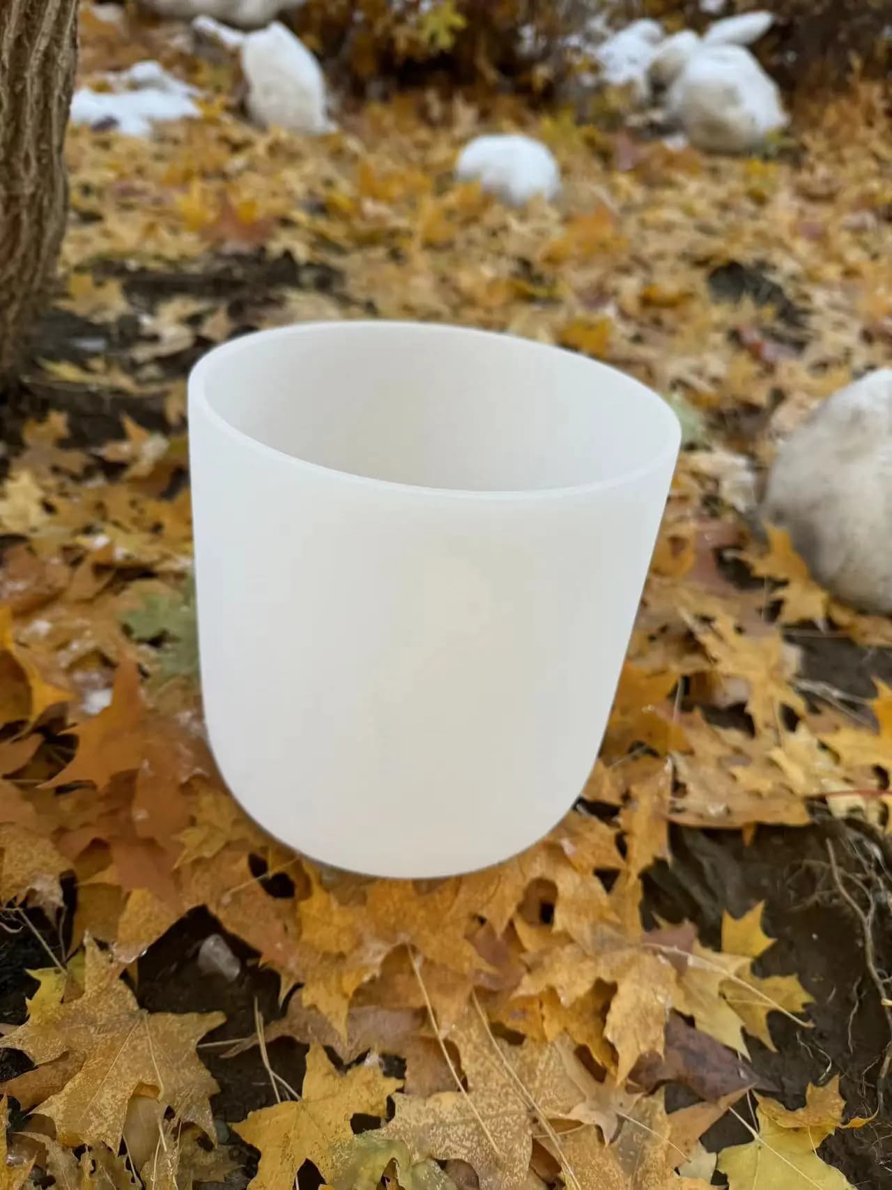 432hz/440hz 7" Tuned CDEFGAB Note White Frosted Crystal Singing Bowl For Sound Healing Yoga Meditation