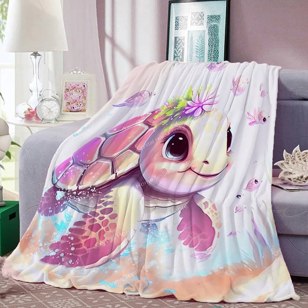 Coperte in morbida flanella tartaruga serie animali, mantengono caldo la coperta comoda coperta per letti da picnic, divani, camera da letto di casa, bambini