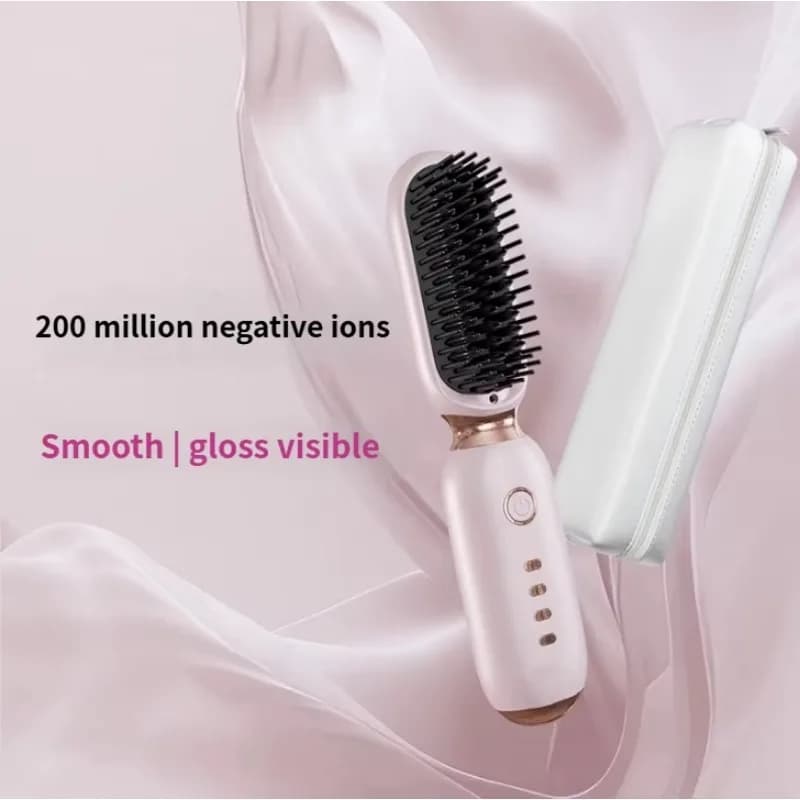 Portable Negative Ion Hair Straightener Usb Rechargeable Cordless Brush Hair Straightener Comb Hair Straight Brush
