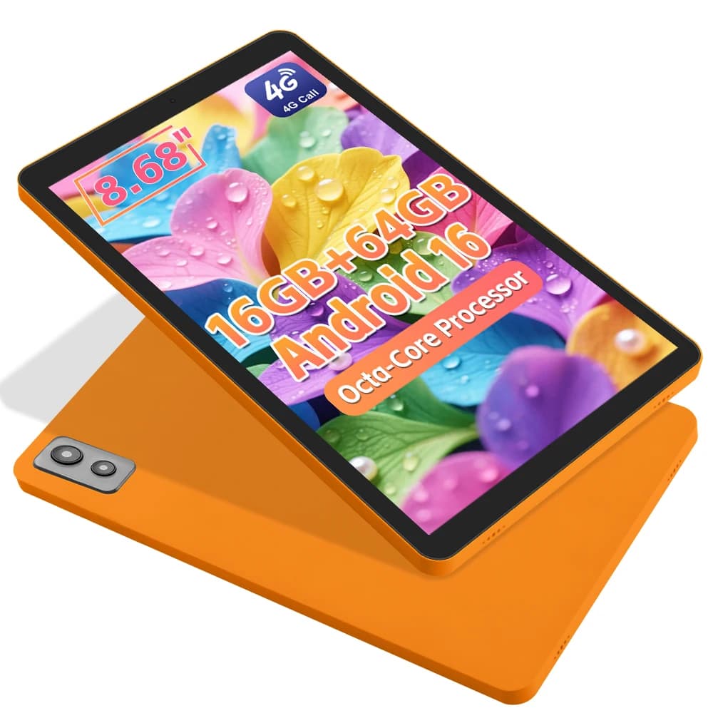 ANRY Tablet Android 16 4G LTE 8.68" 1340X800 HD Incell 16GB RAM 64GB ROM Espandibile a 1TB Octa Core T616 5000mAh 90Hz Bluetooth 5.0