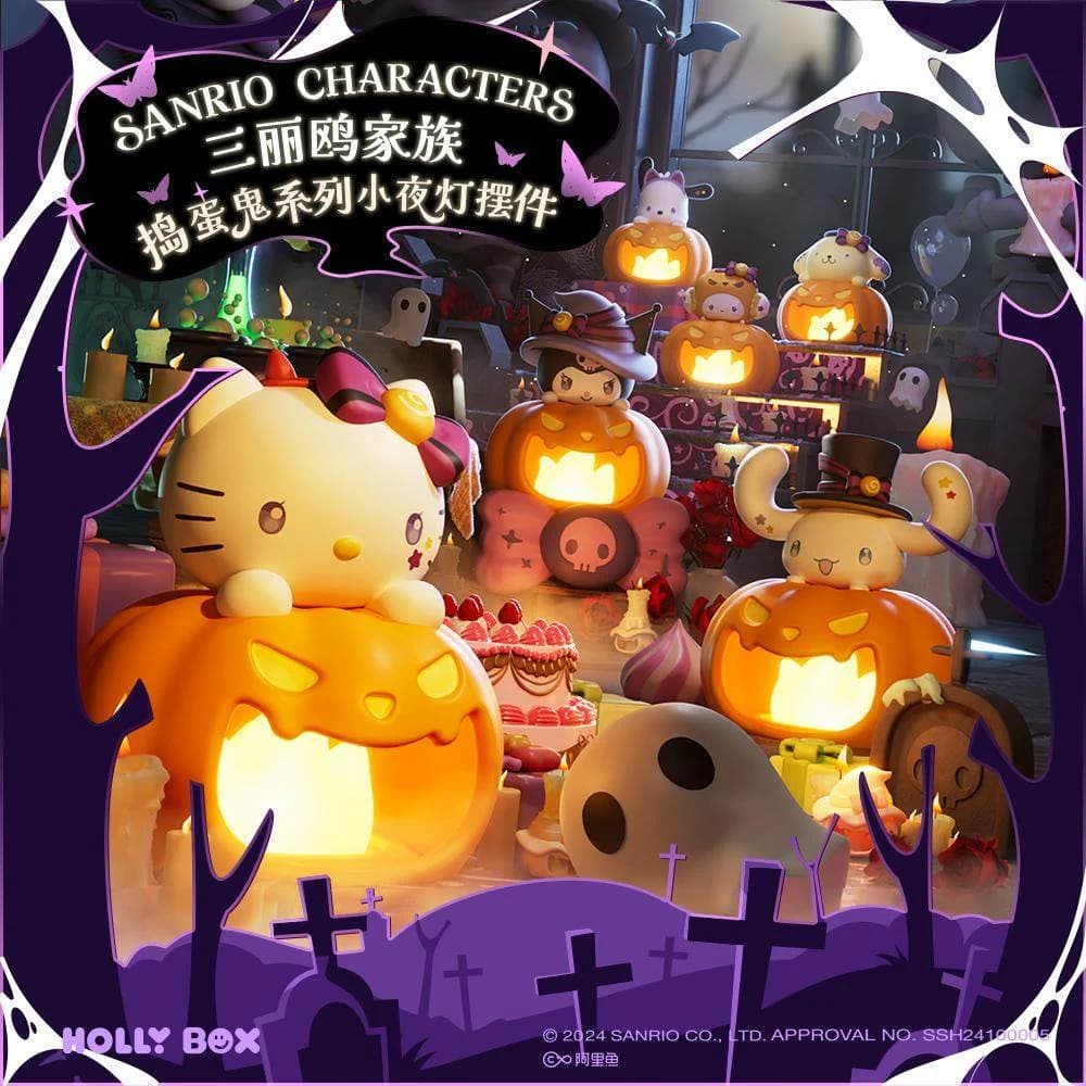 Genuino Miniso Sanrio Troublemaker Serie Zucca Luce Notturna Hello Kitty Kuromi Pochacco Melody Ornamento Giocattolo Ragazze Decor Regalo
